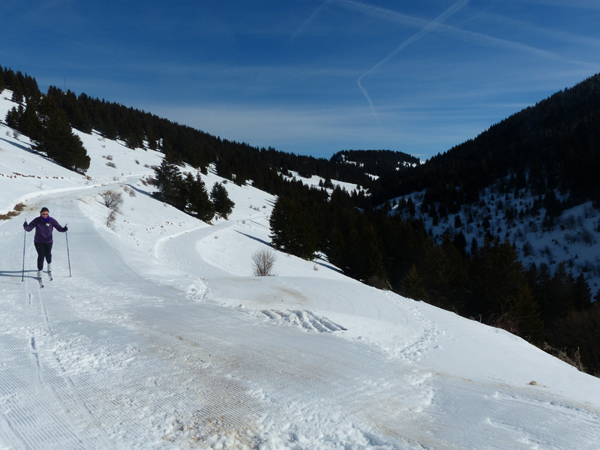 Indicateur du départ de la boucle ski nordique  - boucle de ski de fond / ski nordique de Thollon Les Mémises