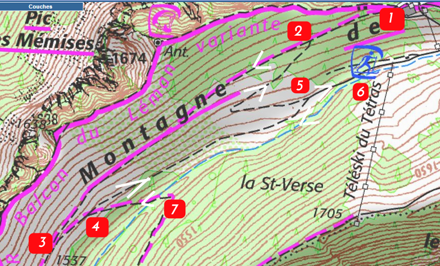 Plan de la boucle de ski de fond / ski nordique de Thollon Les Mémises